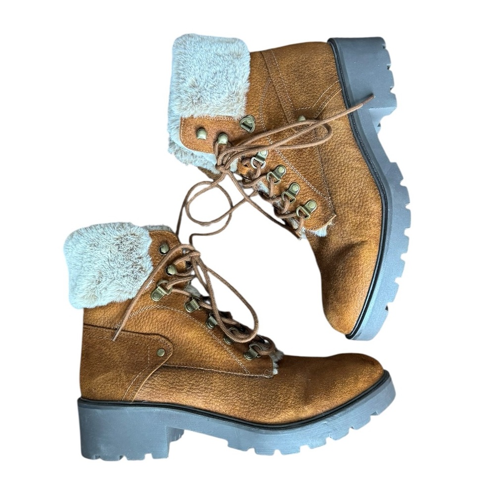 White Mountain Brown Combat Boots Size 10M